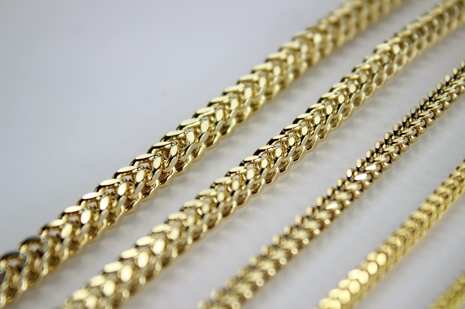 10K Yellow Gold Hollow Franco Necklace Chain Box Link Men Women 1.5mm~4mm 16~36″