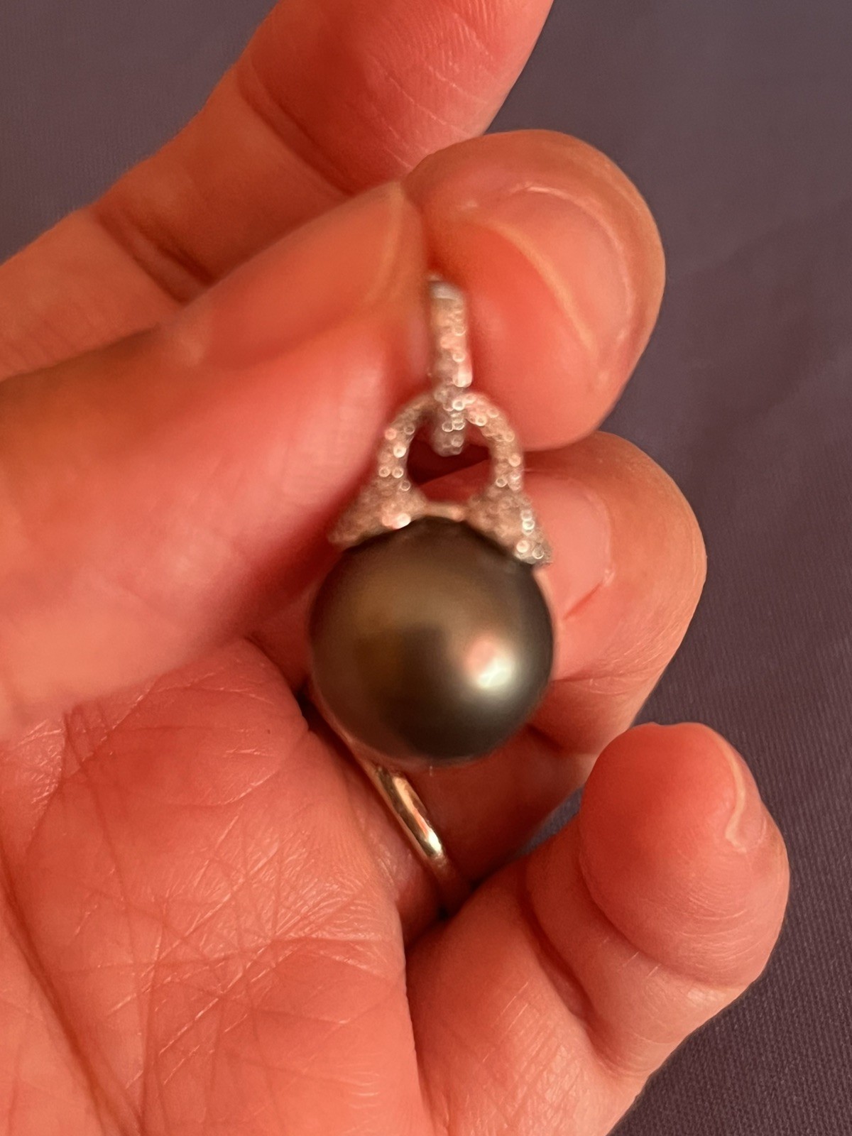 12mm Tahitian Natural South Sea Pearl Pendant Only With S925 opened clasp