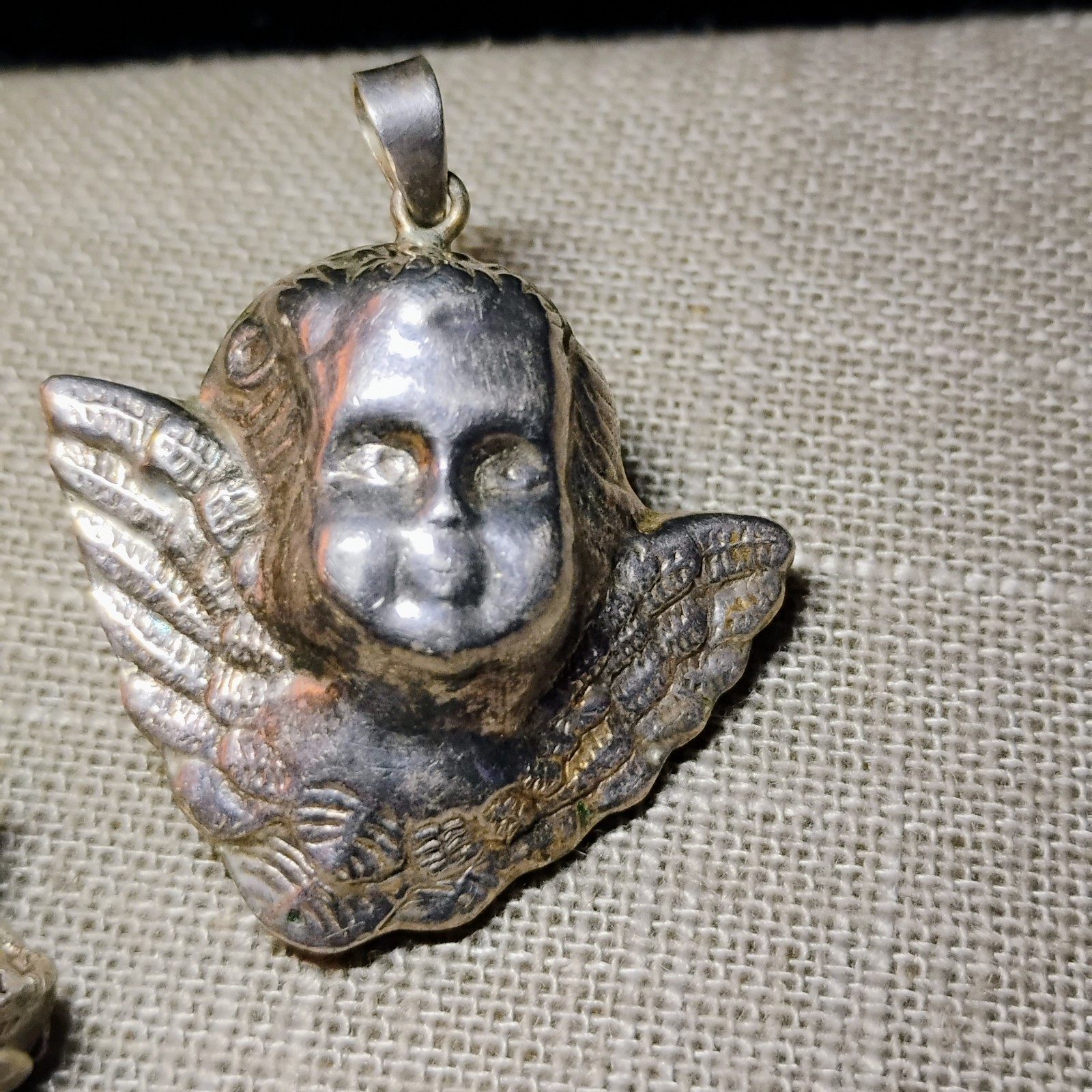 2 Sterling Silver 925 Angels 3D Puffy And Creed February Violets Pendants