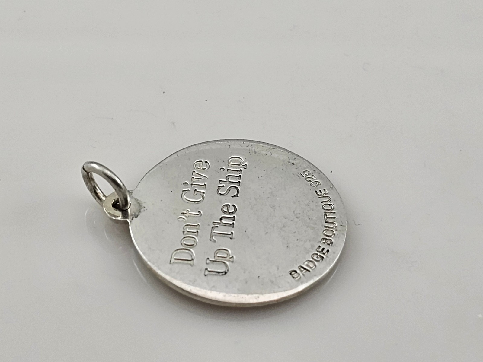 Anchor Hope Love Faith Gold Enamel 925 Sterling Silver Medal Pendant 27mm