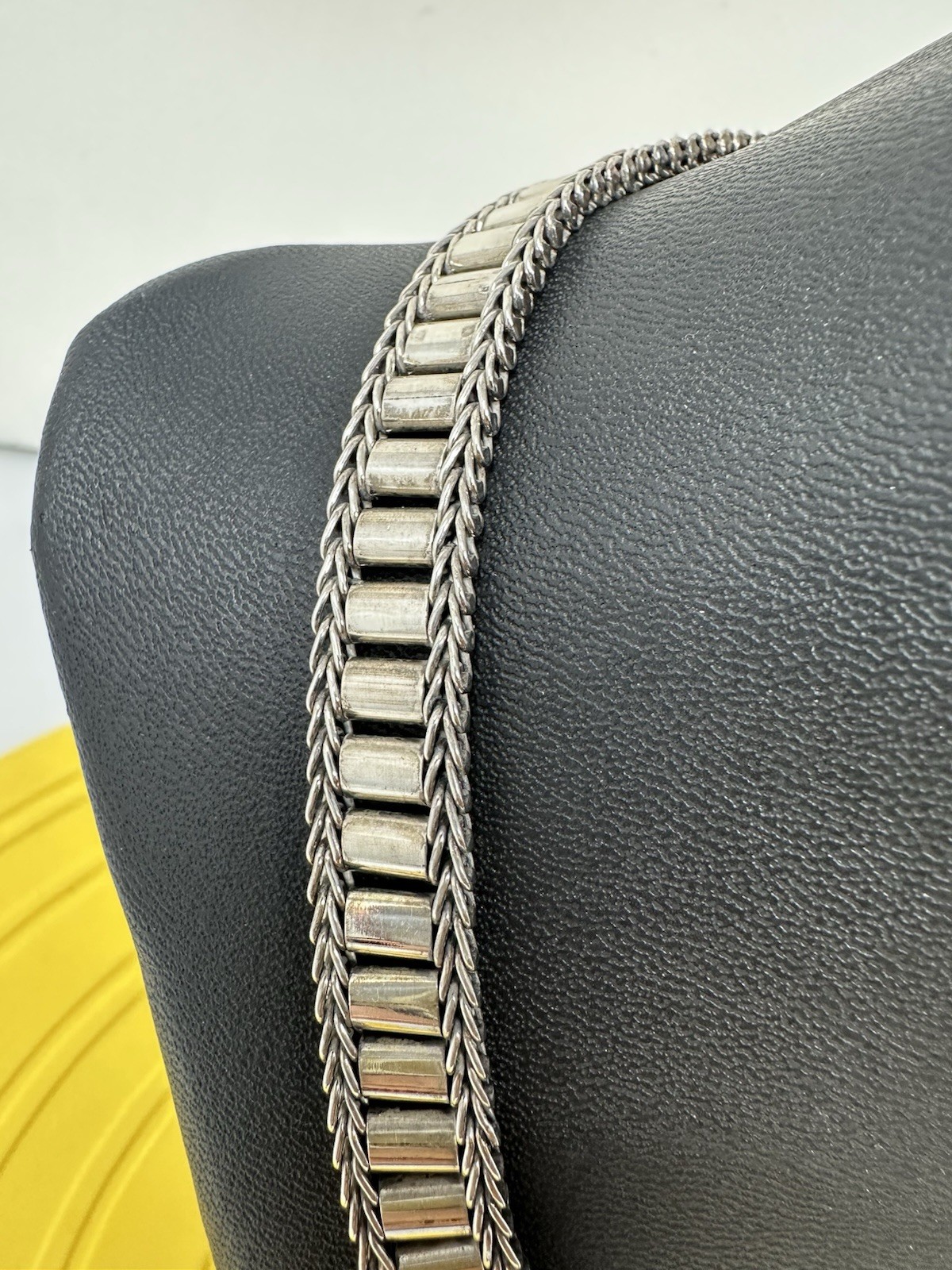 Sterling Silver Amazing Modern Design Choker Necklace Beautiful Chic 57g 16 In +