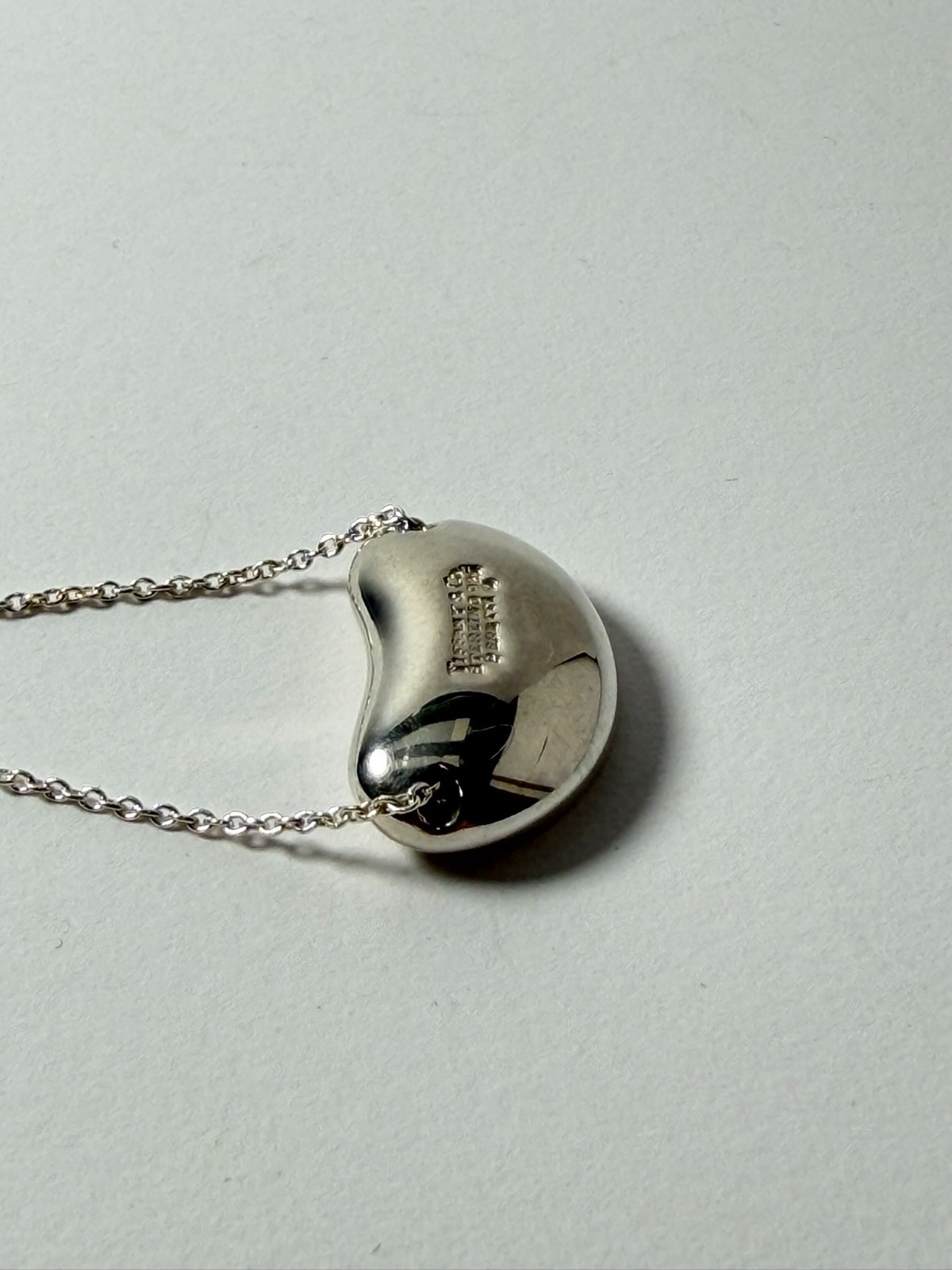 Tiffany & Co. Large bean Pendant Necklace Peretti Silver925 excellent F/S