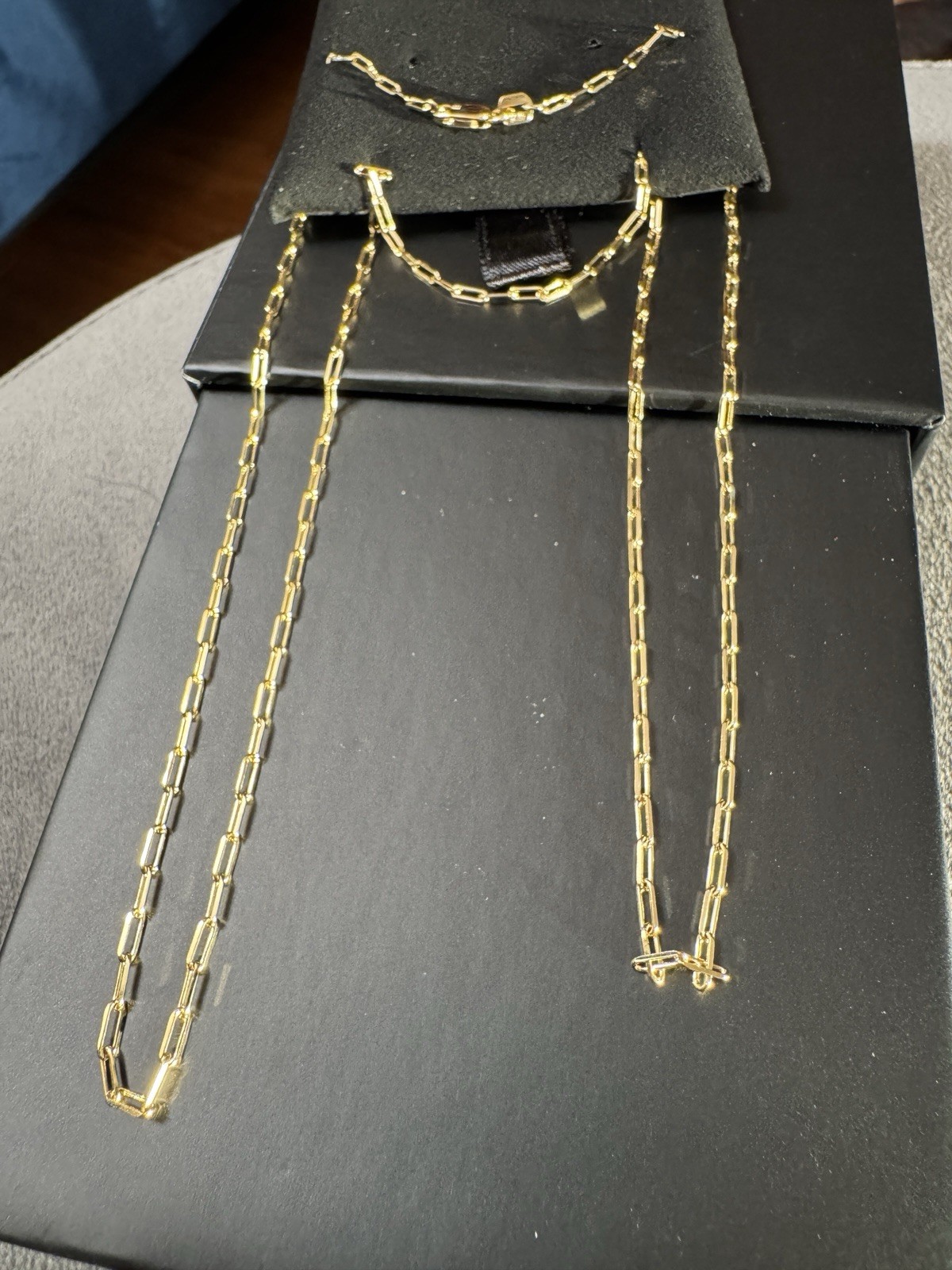 EVAYA 14K Gold Paperclip Chain Necklace for Women & Men (2mm Width, 24″ Length)