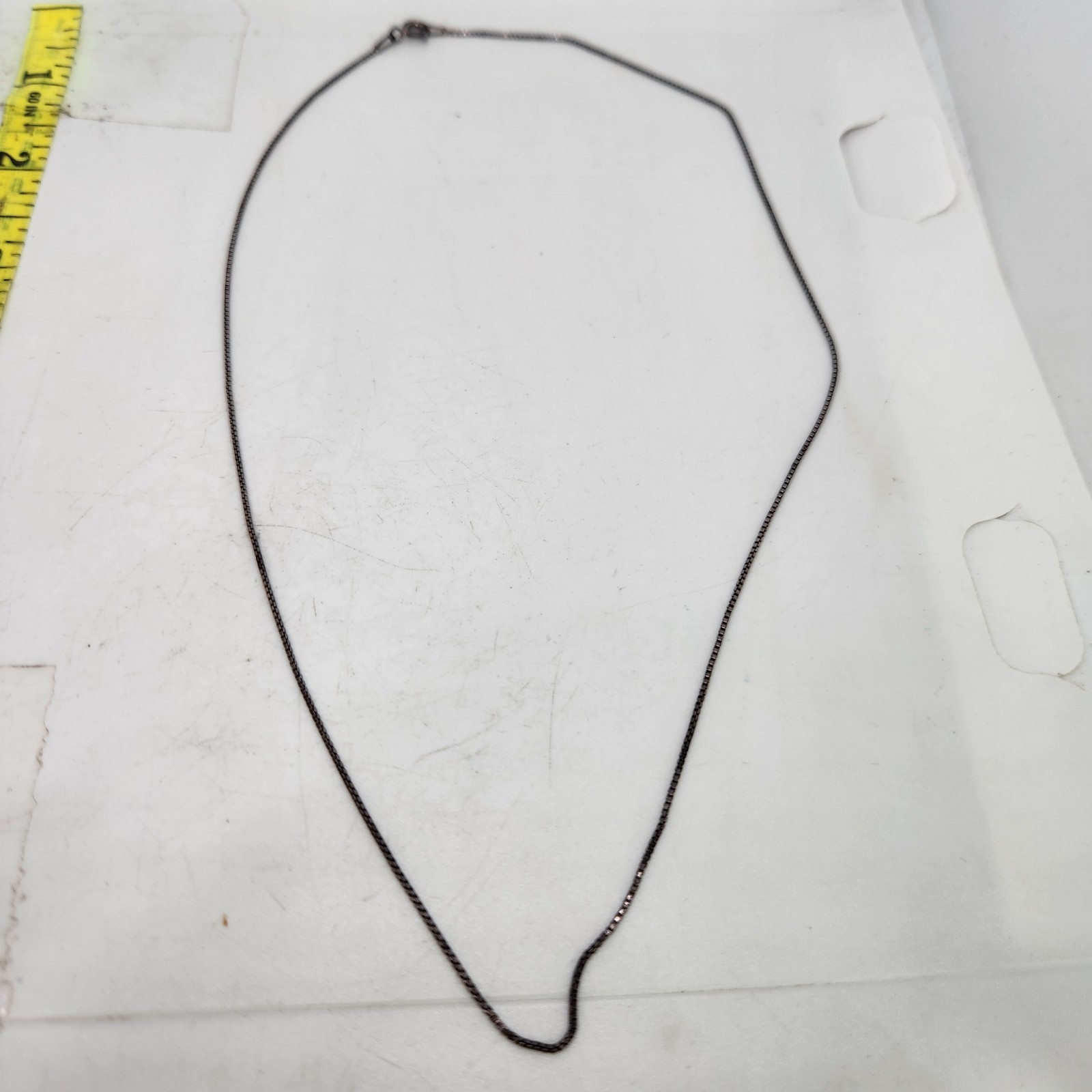 Vintage 925 Italy Sterling Silver Dainty Thin Box Chain Necklace 18″