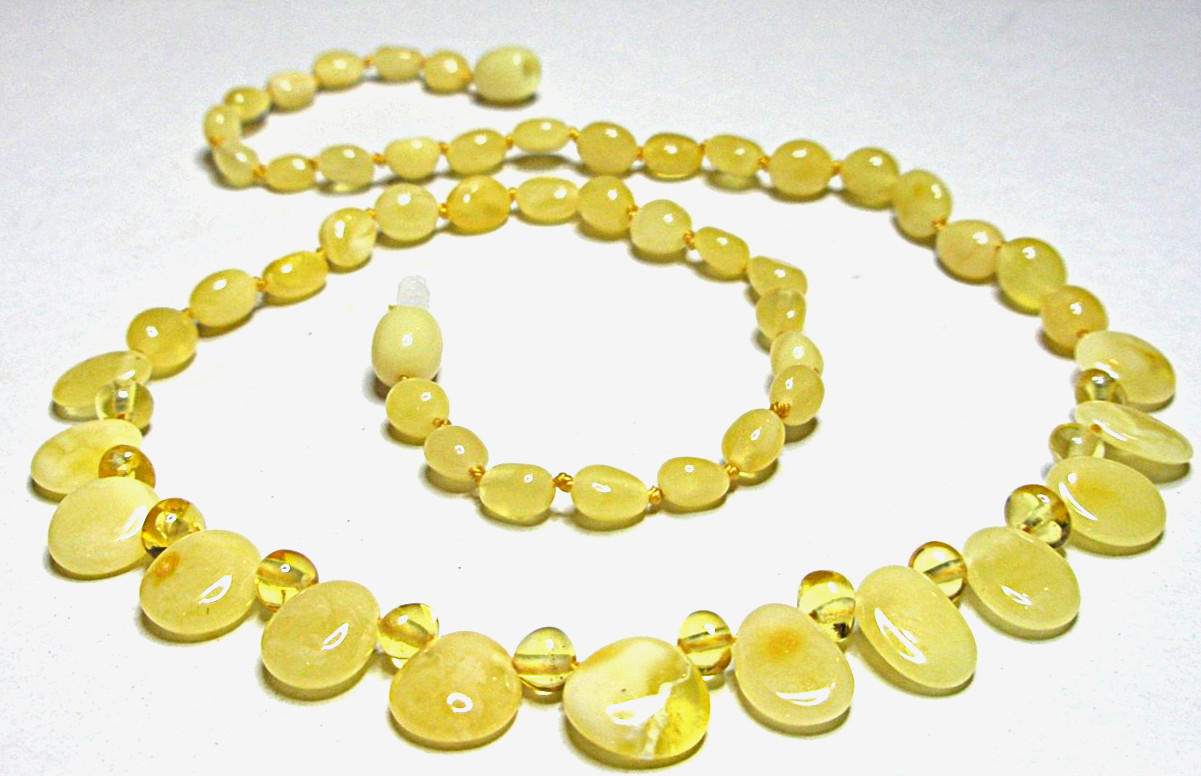 Baltic Amber Women’s Necklace Elegante Egg Yolk Butterscotch 45 cm – 18”