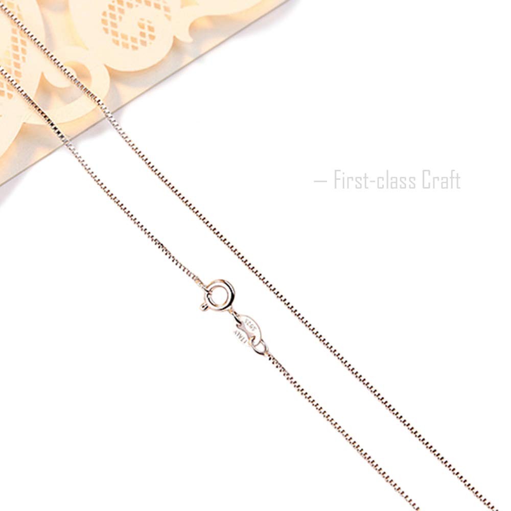925 Sterling Silver Designer Chain 0.8MM Delicate Italian Box Chain – Super T…