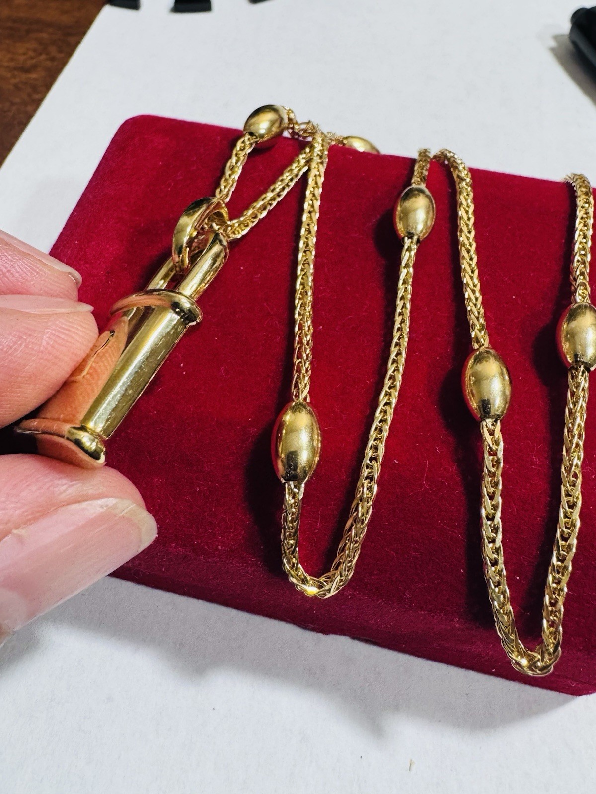 RARE 18K 750 Genuine Gold Oval Chain Padlock Necklace 17.6”/18” Long 9.6g 2.2mm