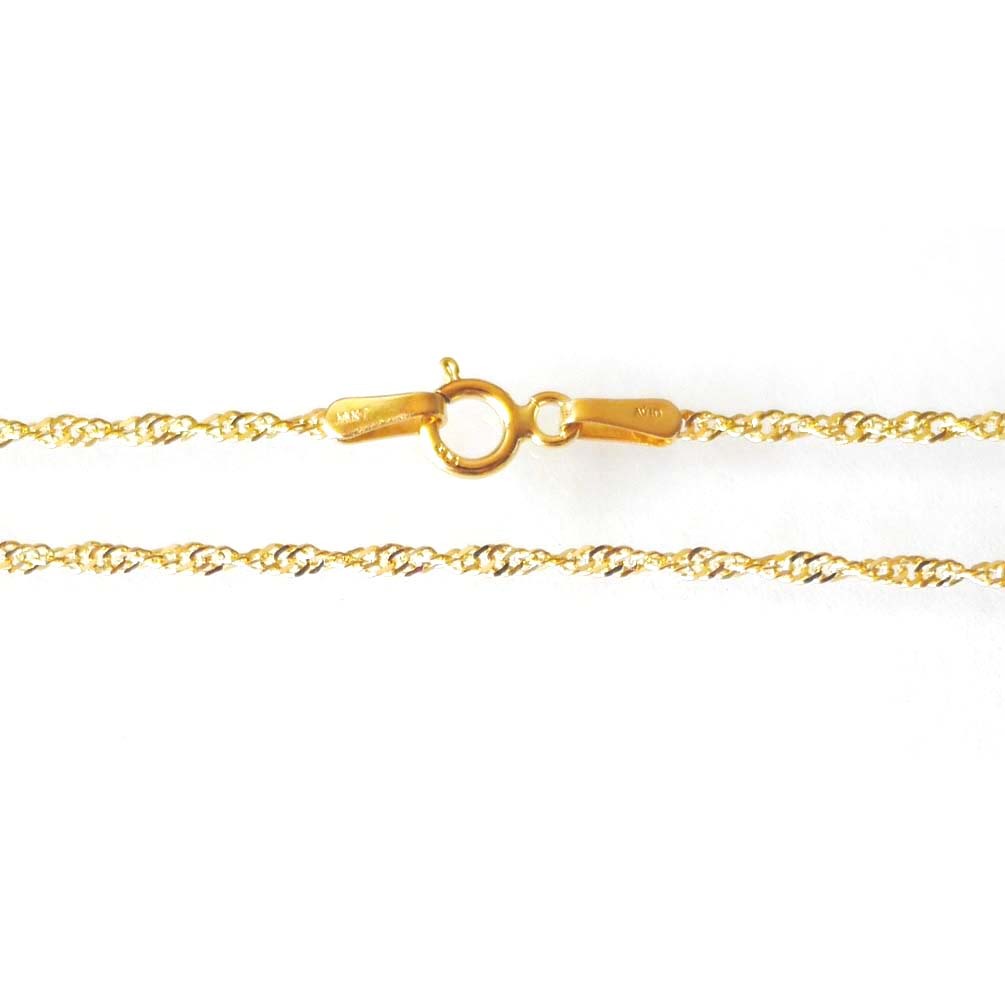 14K Solid Yellow Gold SN-025Y Singapore Chain W: 1.2 mm Length 18 inches (45 CM)