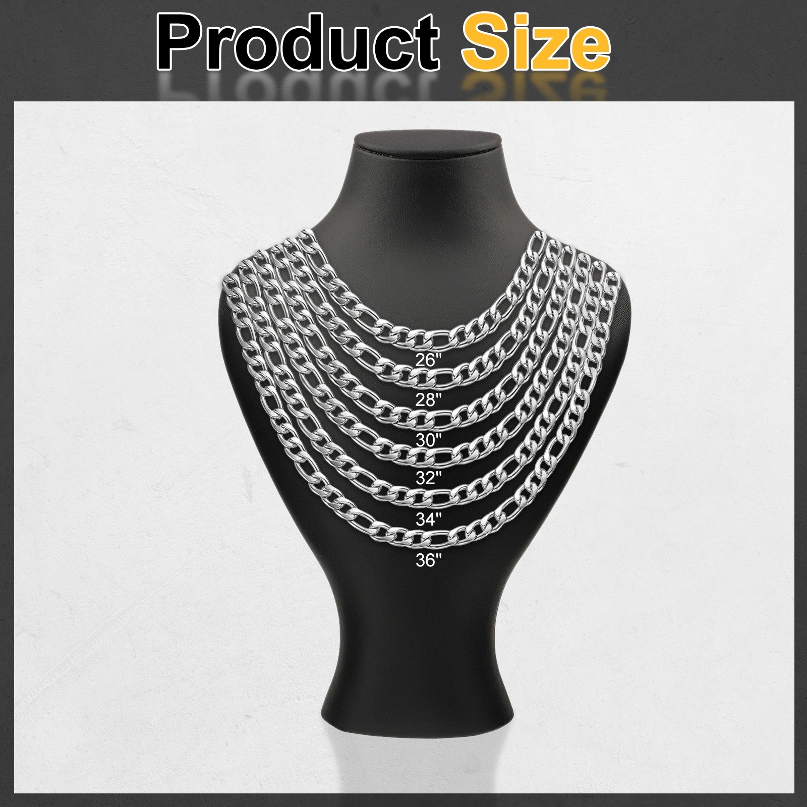 Mens Chains Necklaces 9mm 30 Inch Long Stainless Steel Chain Necklace, Silver