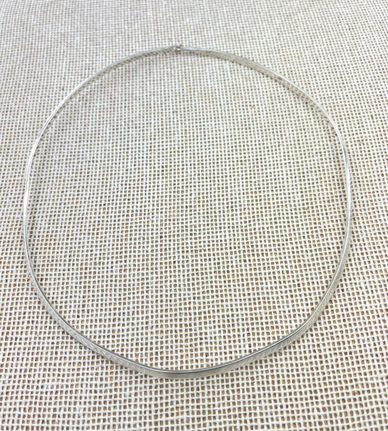 Y2K 925 Sterling Silver Choker Necklace Mexico Minimalist Modernist Collar