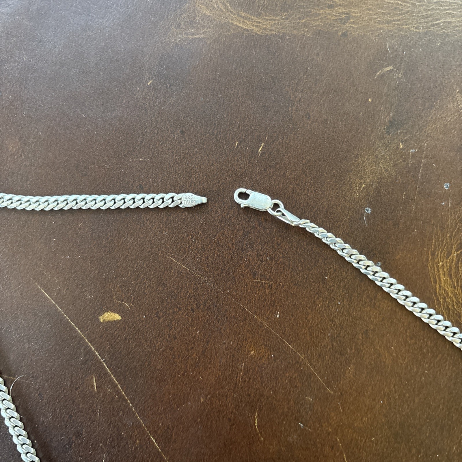 Sterling Silver- 925 Italy- Cuban Link Chain Necklace 22 Inch