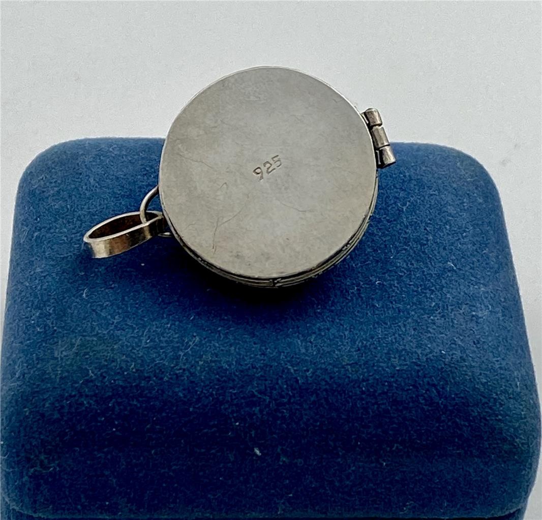 Sterling Silver & Moonstone Intricate Design Memory Locket