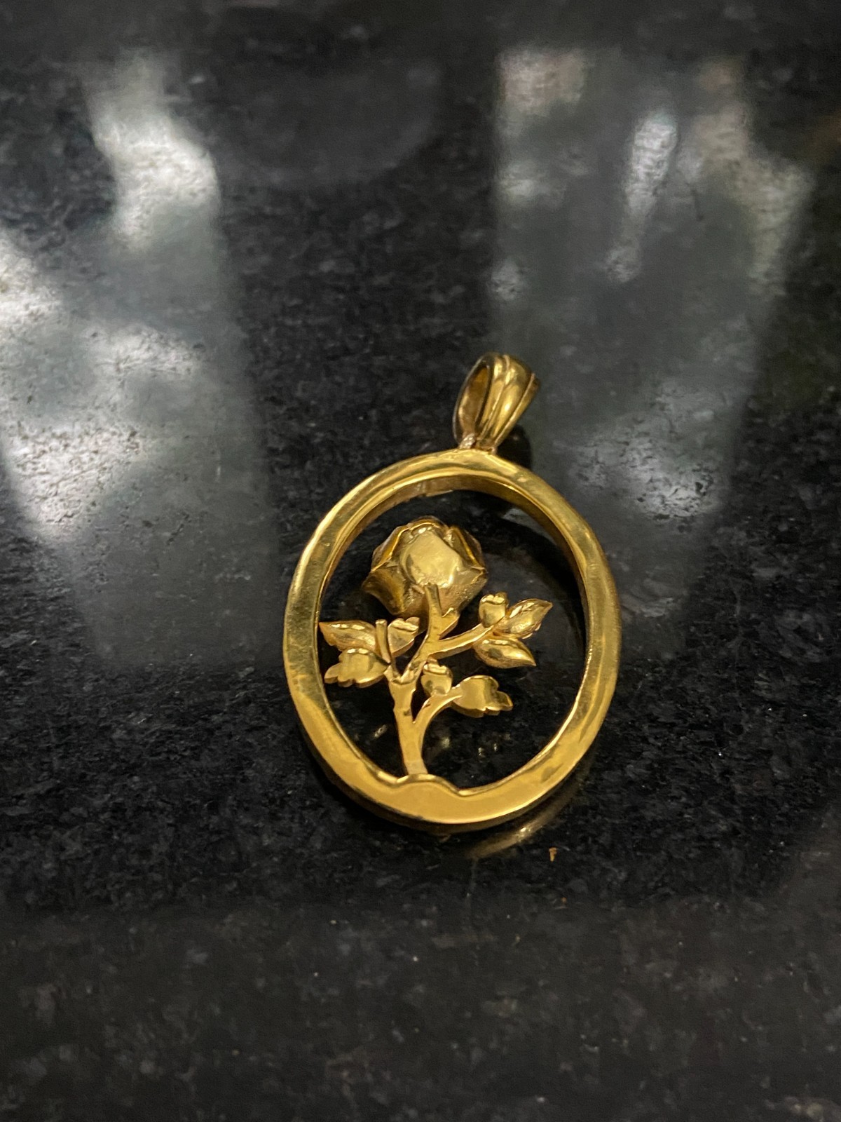 Gold Plated Rose Flower Pendant 925 Sterling Silver Floral Necklace Charm