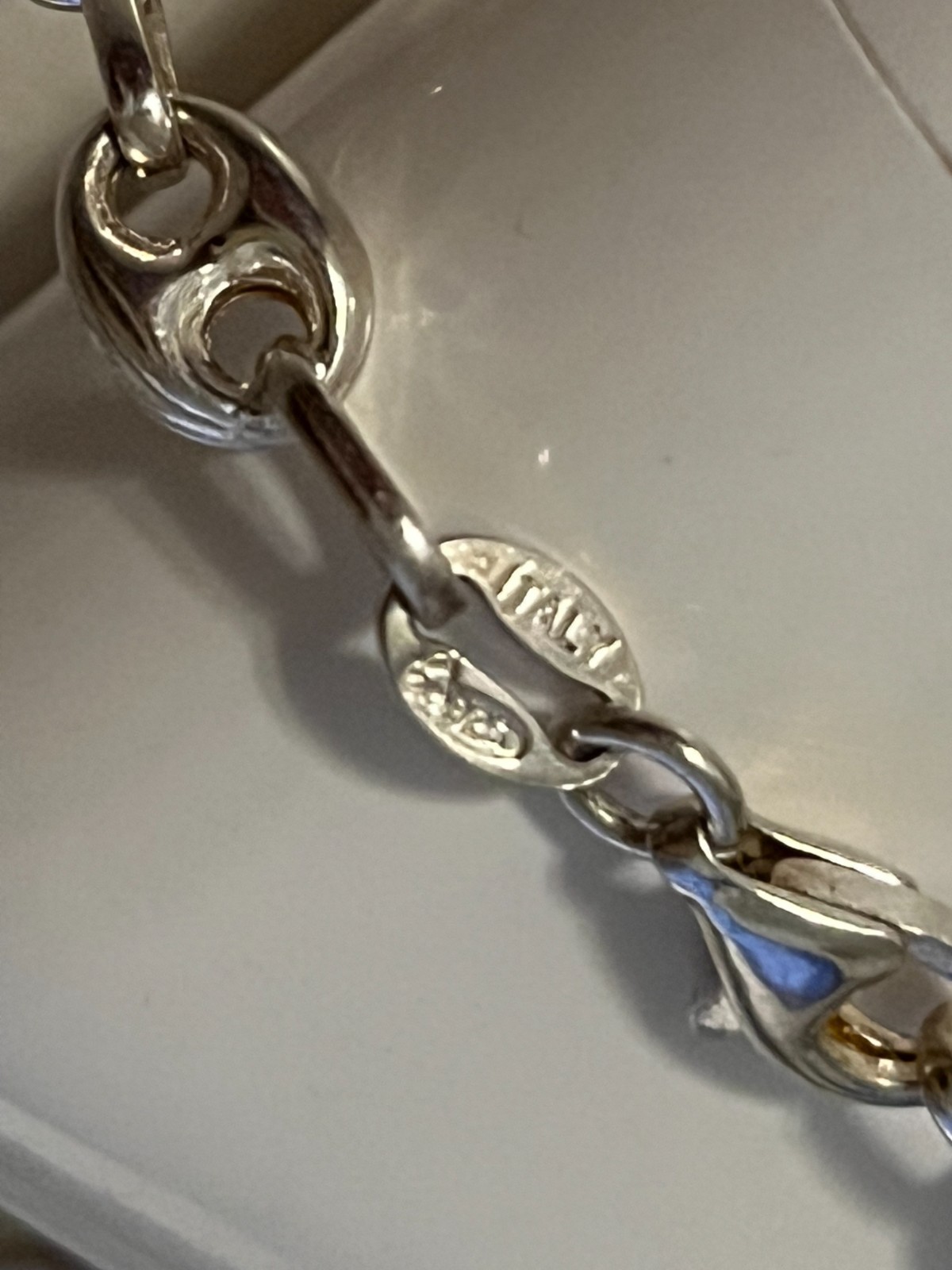 .925 Puffed Mariner Necklace ~ 30g ~ Graduated 5mm-15mm ~ 18″