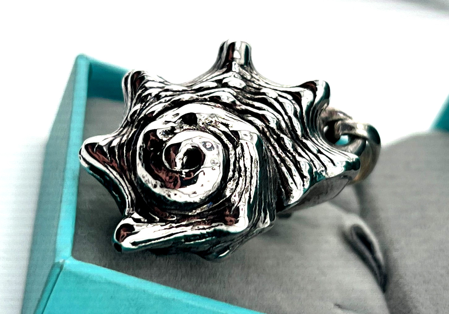 Conch shell pendant 925 Sterling silver Electroform design
