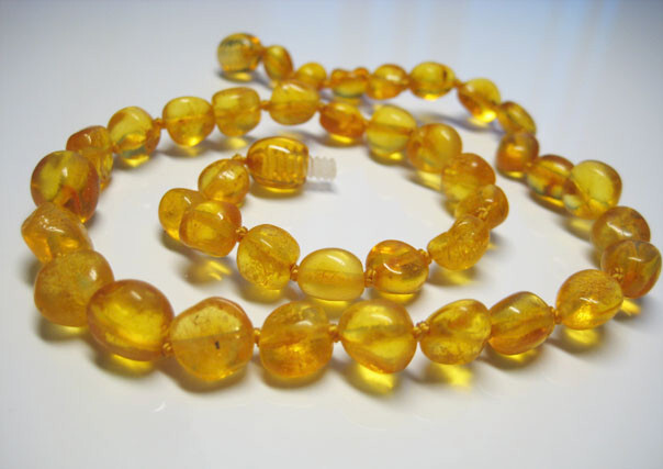 Genuine Unpolished Honey Elegant Baltic Amber Necklace 13 in 33 cm !!!