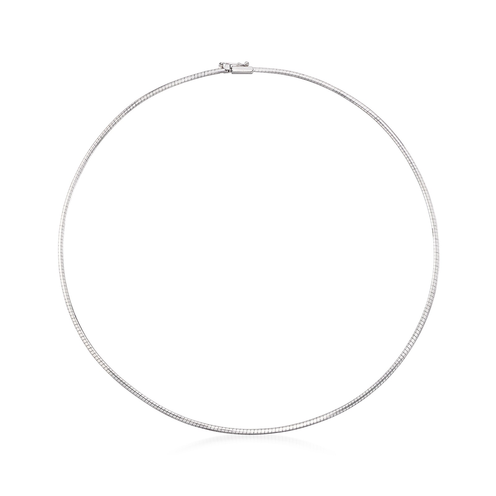 Ross-Simons Italian 2mm 14kt White Gold Omega Necklace