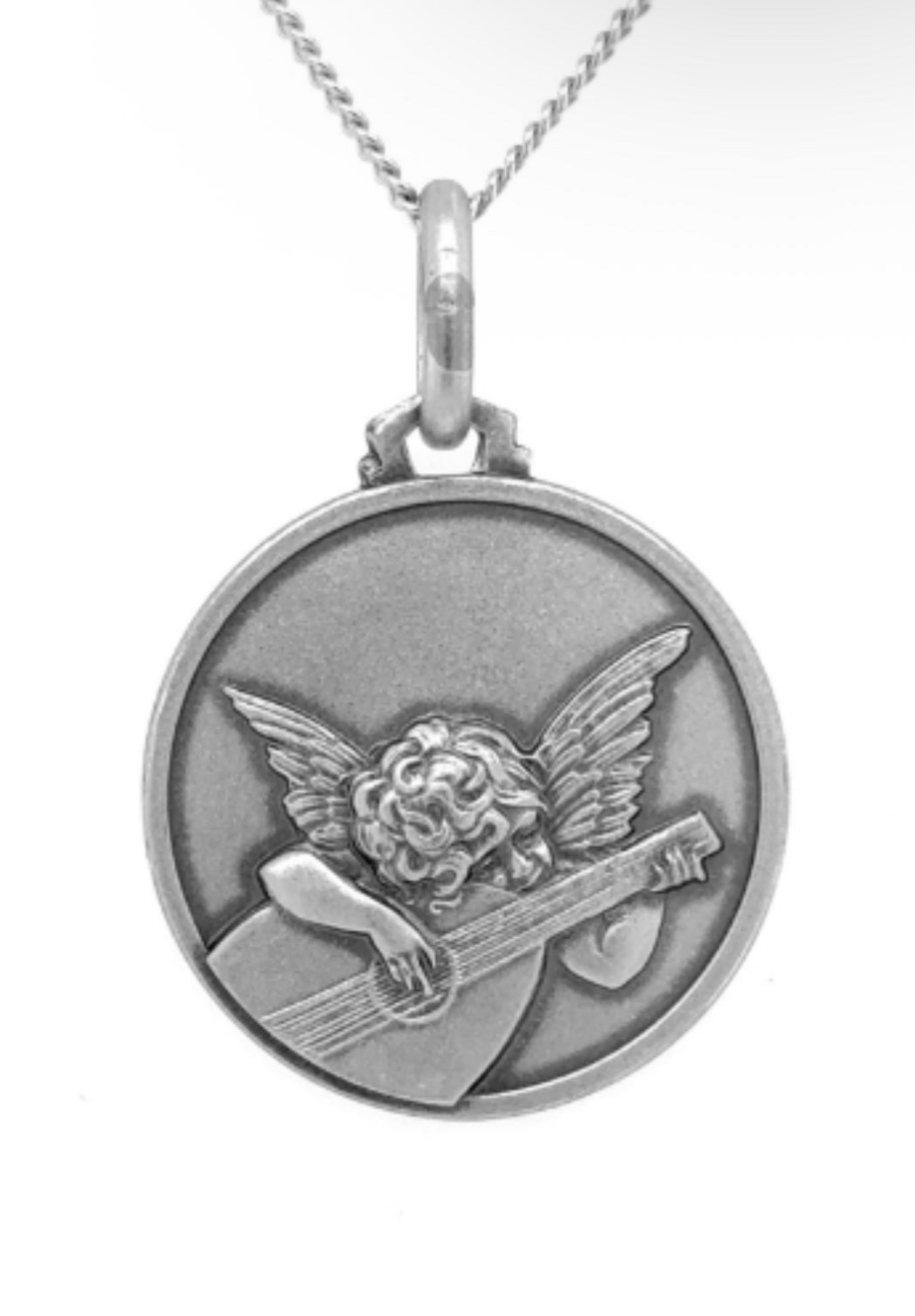 16MM 925 SILVER ROUND MUSICAL ANGEL CHARM