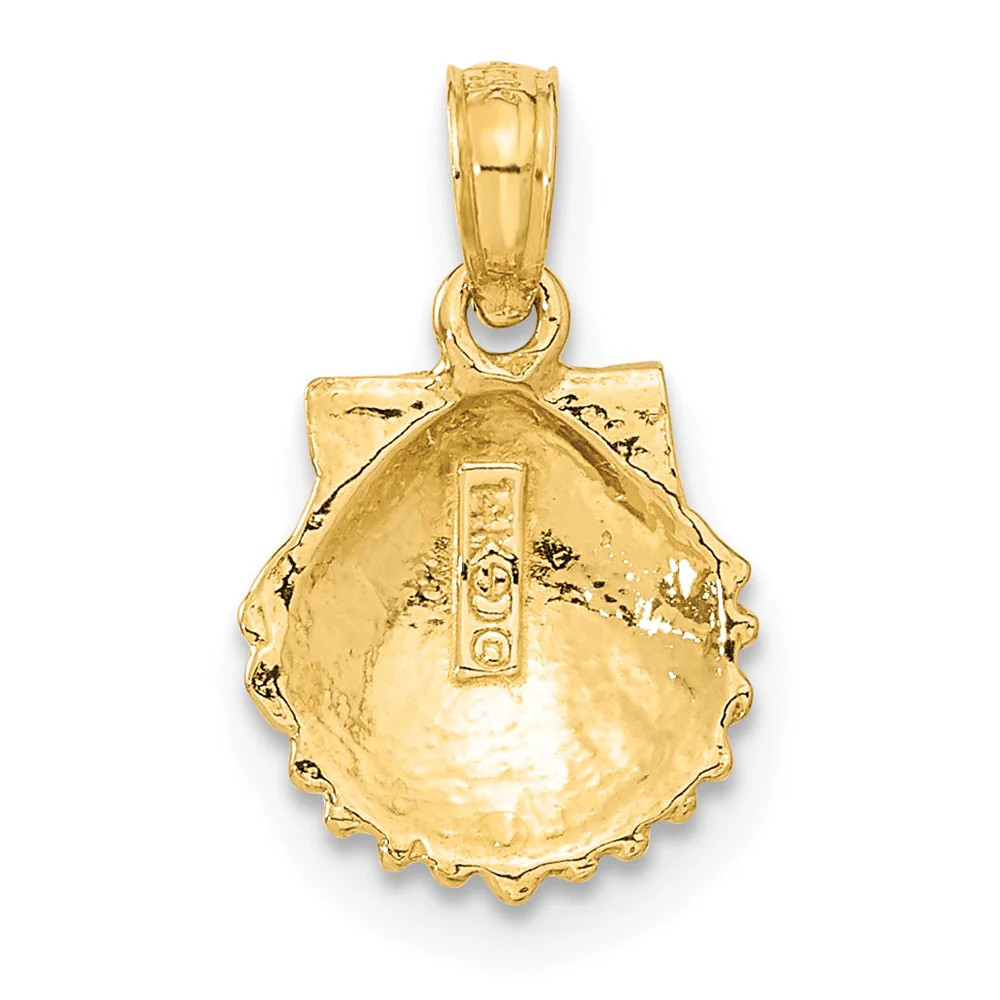 10K / 14K Yellow Gold Scallop Shell Pendant