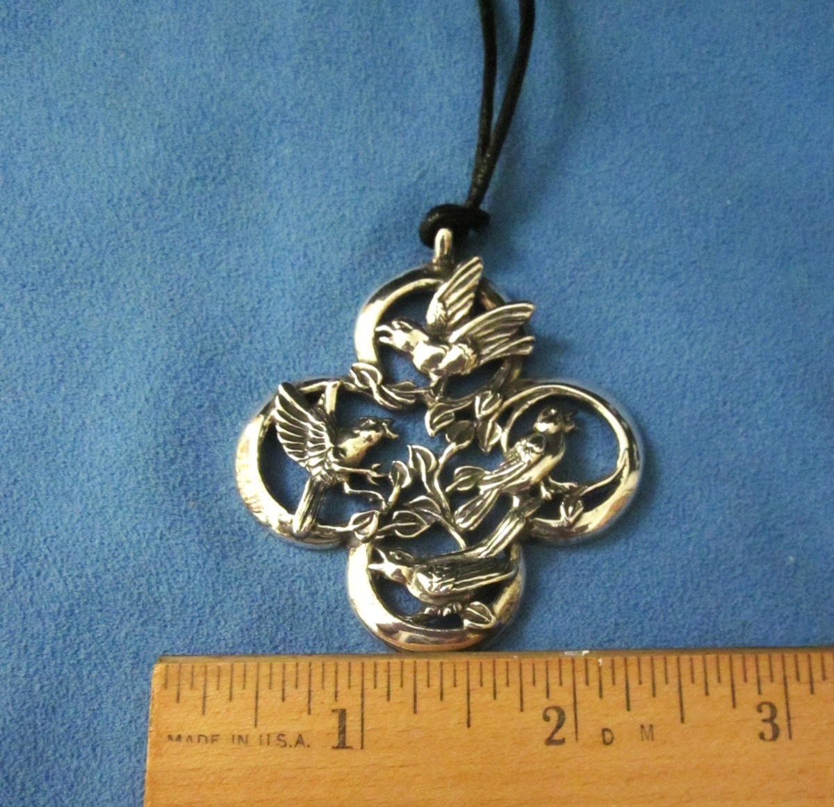 Hand & Hammer Sterling Silver Birds Pendant/Ornament w/Original Box & Brochure