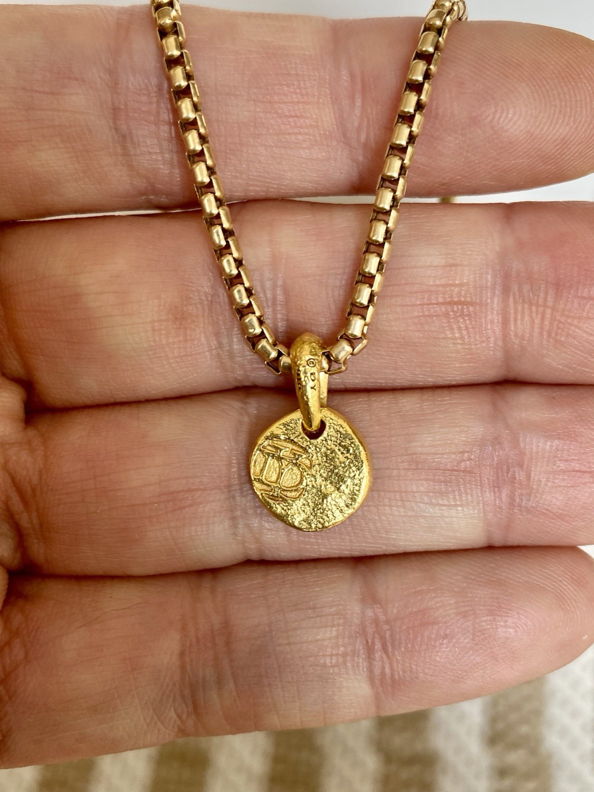 David Yurman 22K/18K Gold Shipwreck Pendant Necklace 2.7mm 24” Excellent $7000