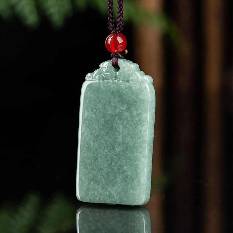 100% Natural Grade A Jade Jadeite Men Women Pixiu Amulet Pendant 1.53inchH