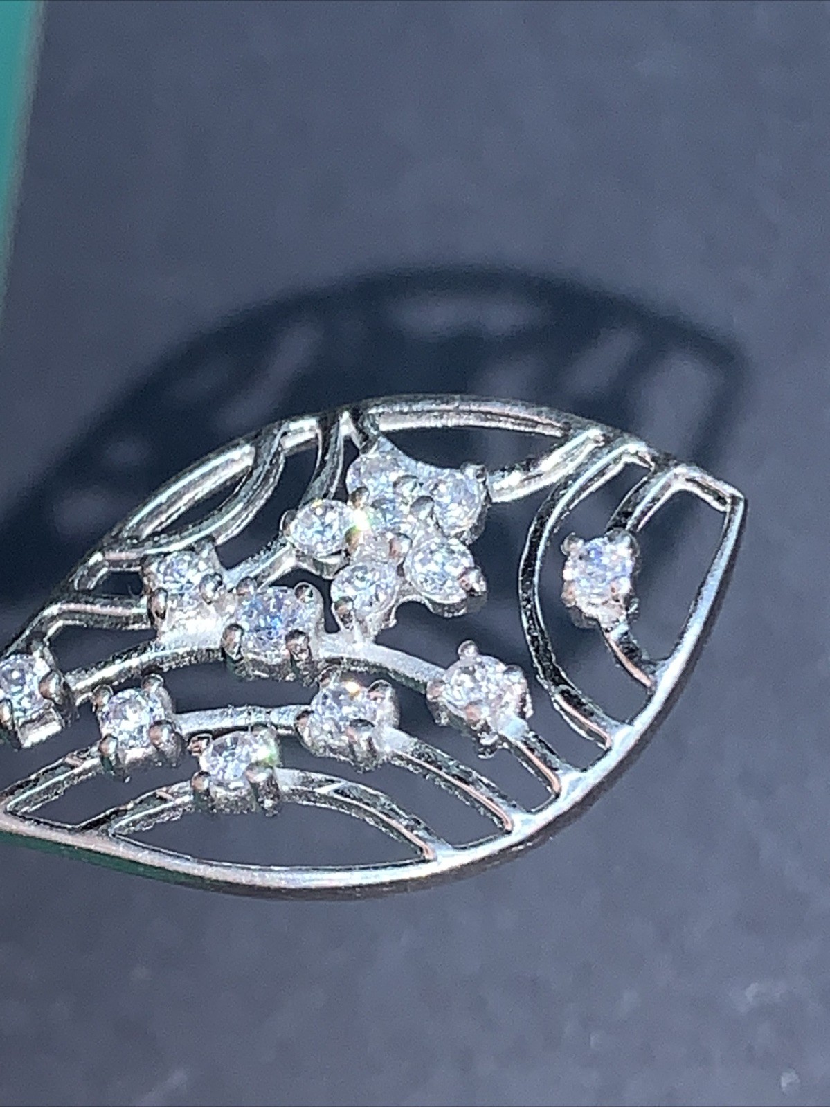 Sterling Silver 925 Necklace Pendant Lot PP44 Leaf Flower Crystals Fashion