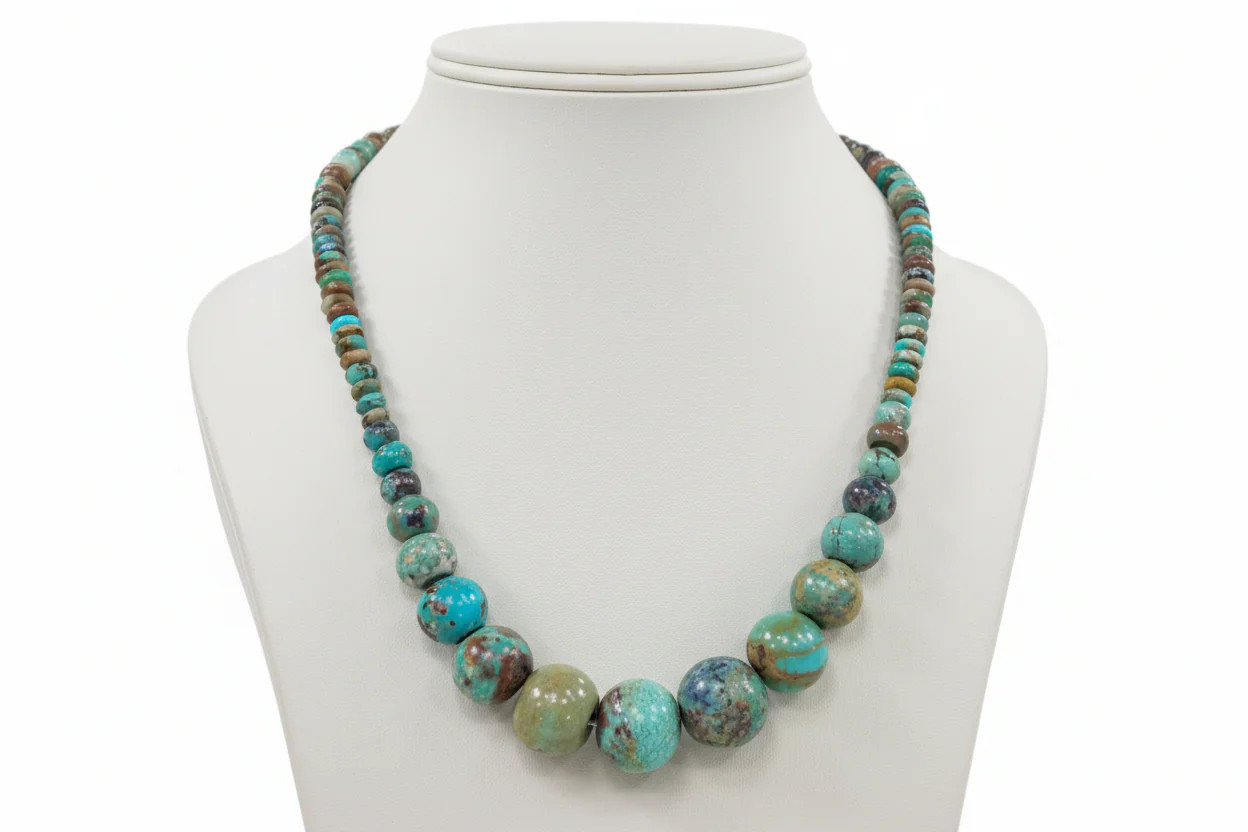 Jay King Sterling Silver Golden Dragon Mountain Turquoise Graduated Bead