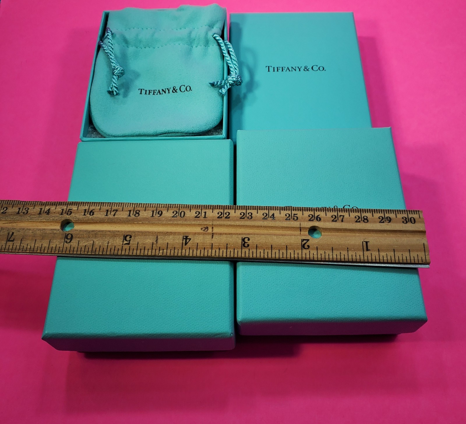 (3) Tiffany & Co Blue Empty Jewelry Boxes w/Original Cotton 3×4