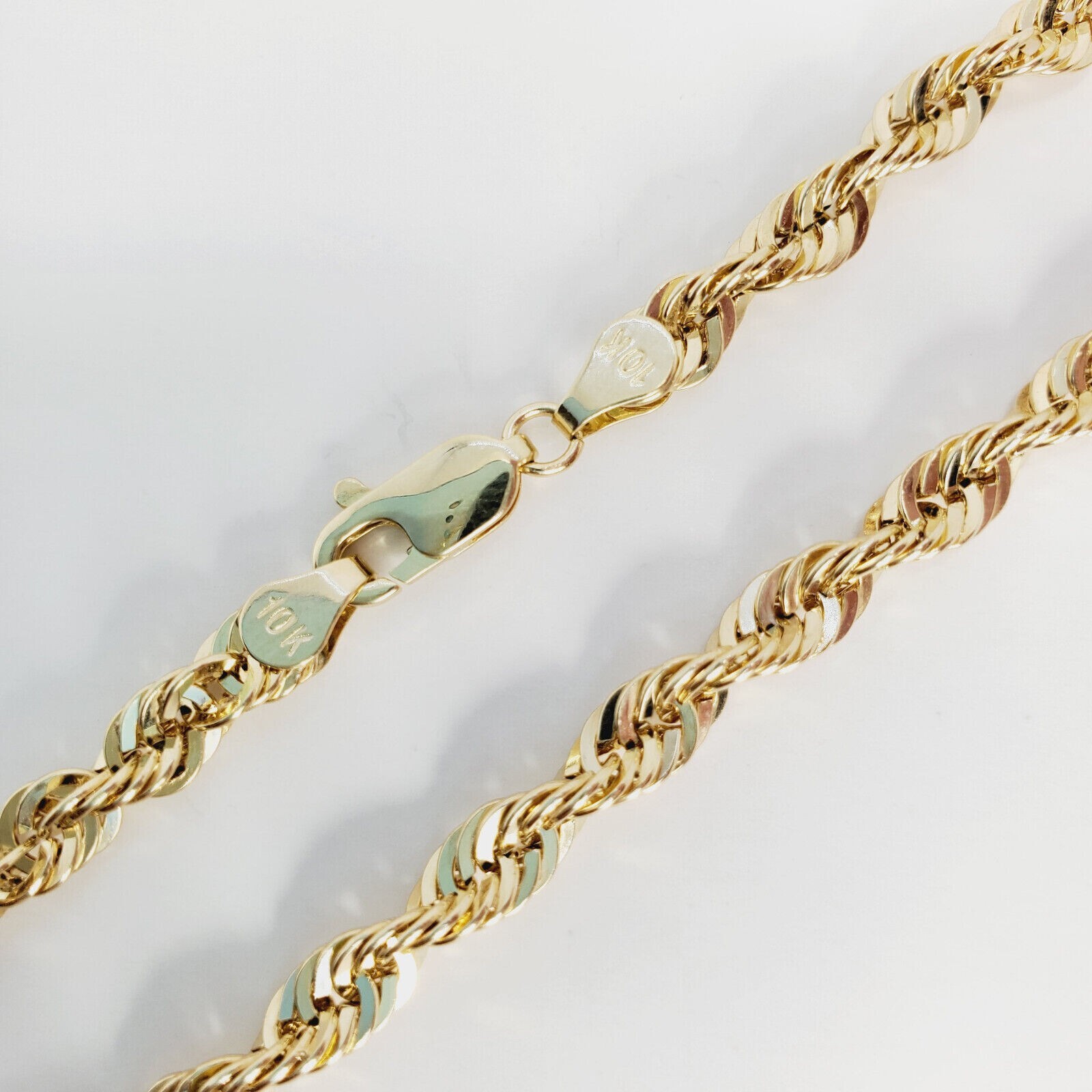 14K Yellow Gold Plated 925 Silver 1.5mm-6.5mm LaserRope Chain Necklace 16″- 30″