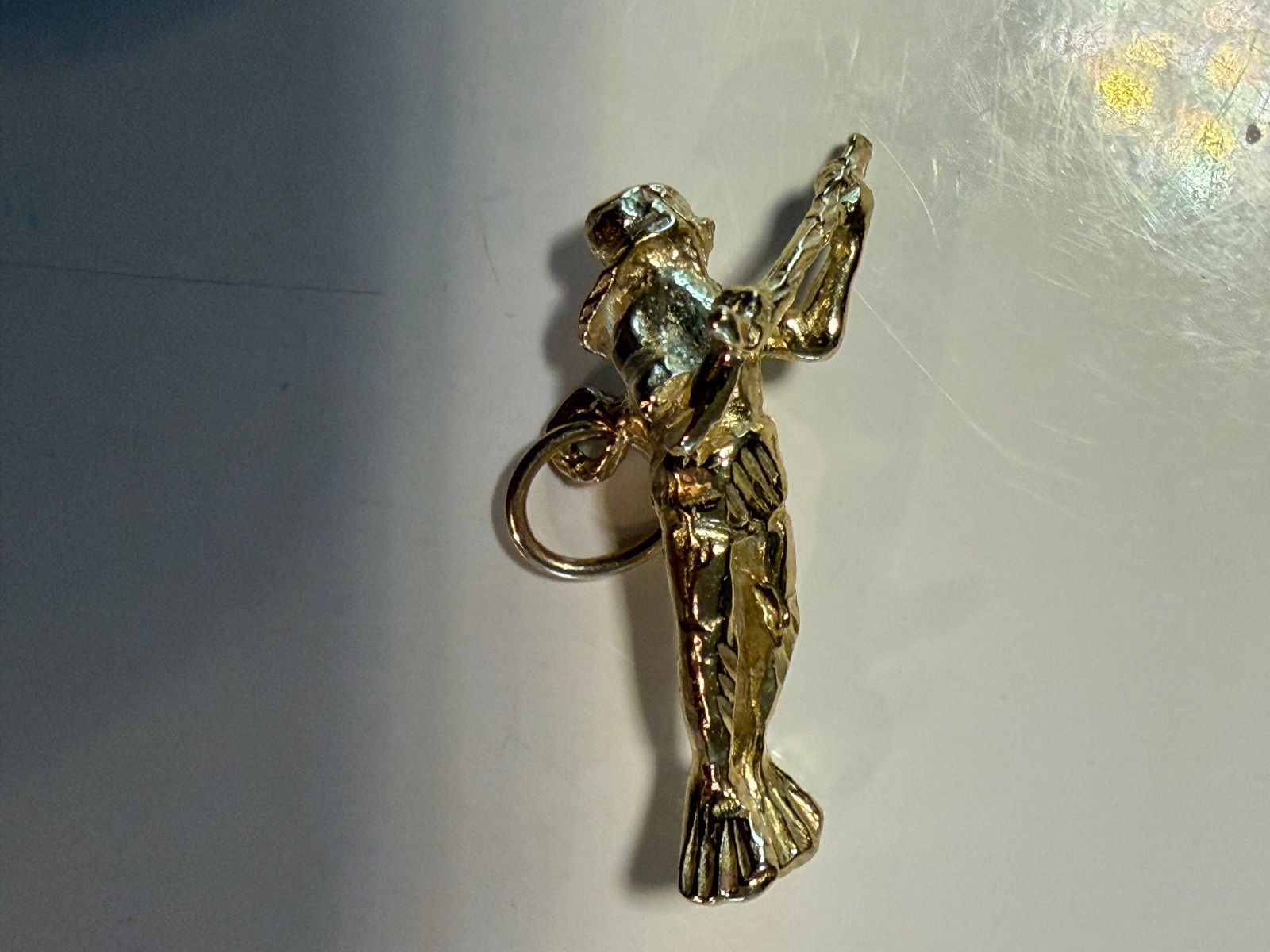 Vintage Solid Gold 14k Diver Down Charm 0.75 in. 1.63g New Old Stock