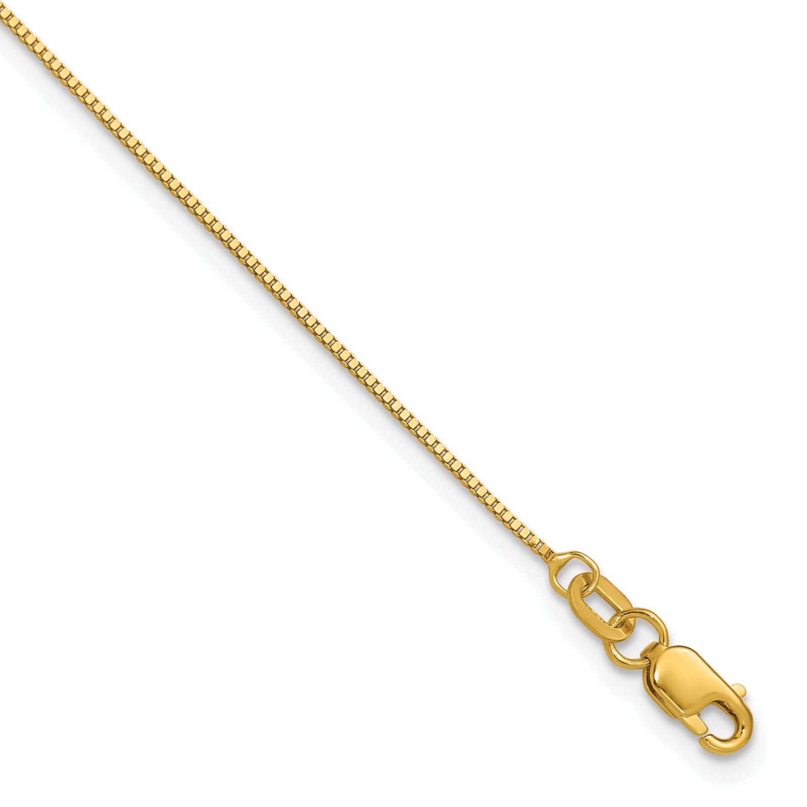 14K 7 inch .7mm Box with Lobster Clasp Bracelet Chain Necklace Mens Womens