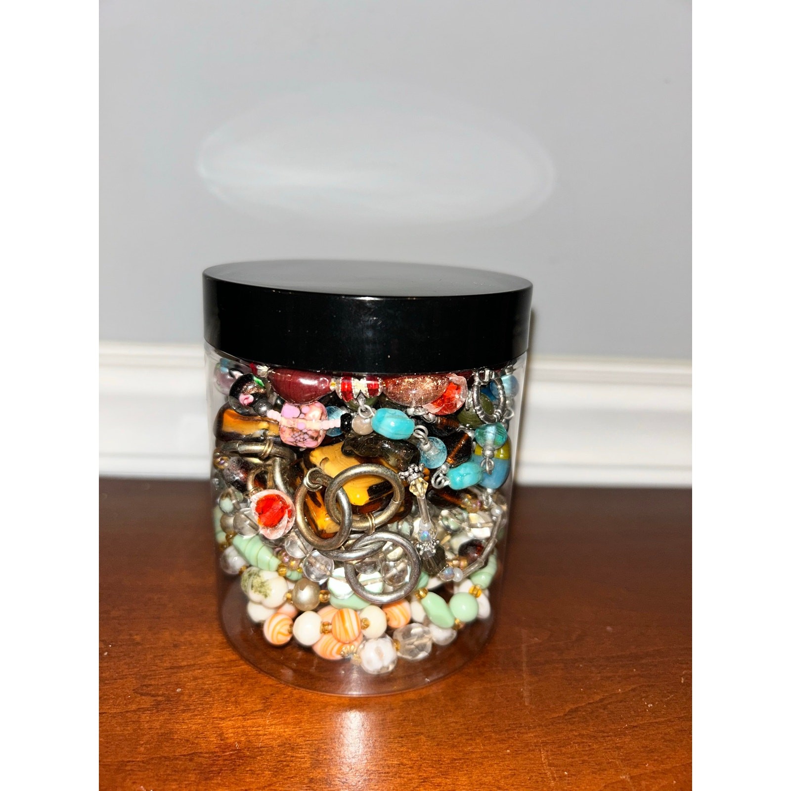 Gemstone and Glass Necklace Mystery Jar – Curated Wearable Estate Lot 16 oz