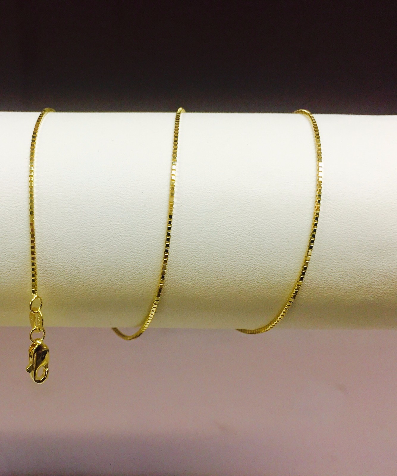 14k Yellow Gold 24″ Classic Box Link Pendant Chain/Necklace 0.7mm 2 grams