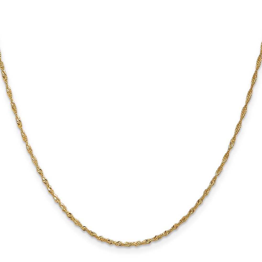 14k Yellow Gold 1.40mm Singapore Chain Necklace 16″