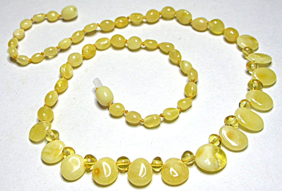 Baltic Amber Women’s Necklace Elegante Egg Yolk Butterscotch 45 cm – 18”