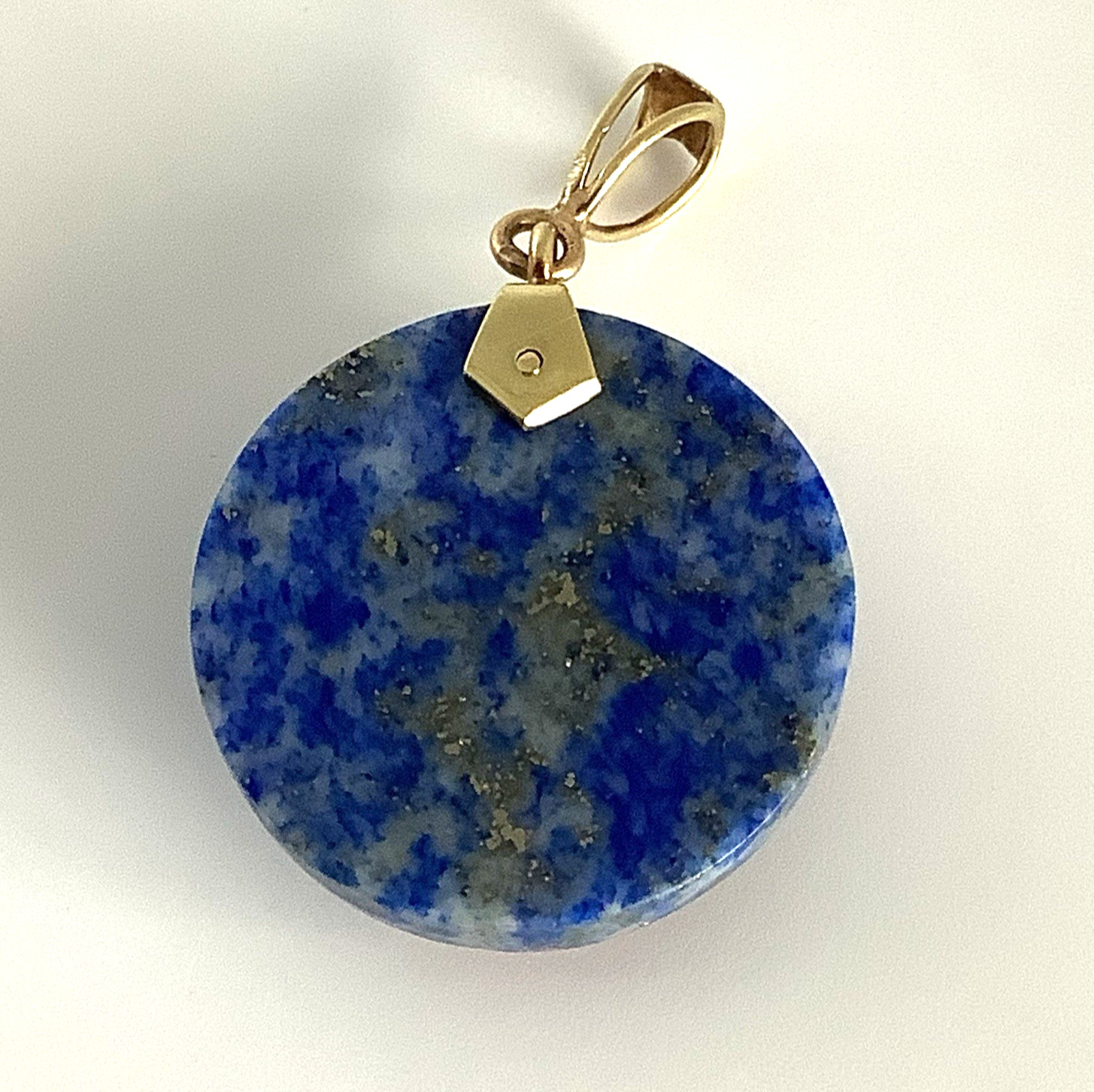 10k Gold Lapis Lazuli Pendant, Red Carved Coral Figure with Fishtail 2″