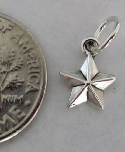 Very small Sterling Silver Star mini tiny charm.