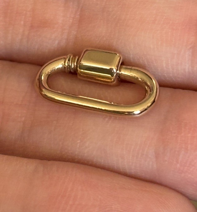 Authentic Marla Aaron 14k Yellow Gold Babylock Charm Holder Connector Carabiner