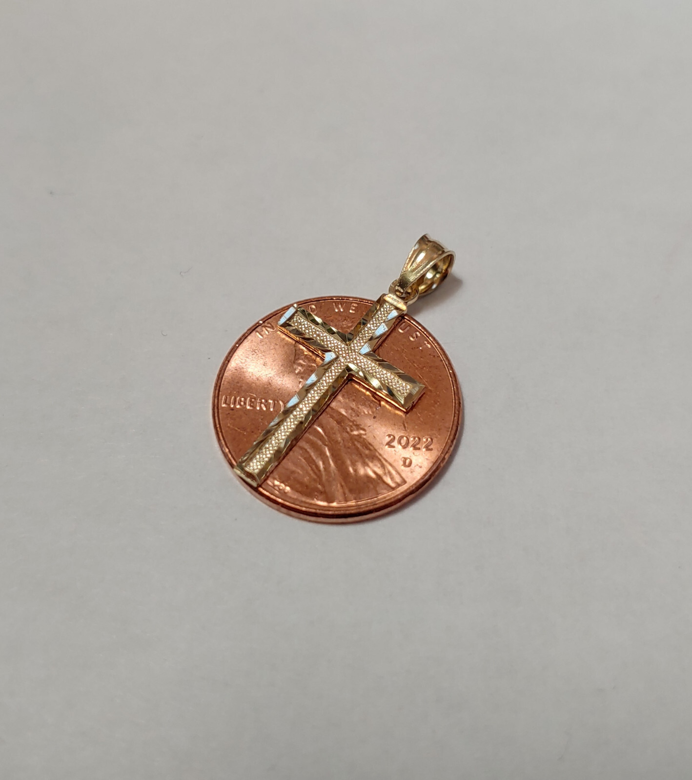 New 14k Yellow Gold Holy Cross Religious Charm Pendant