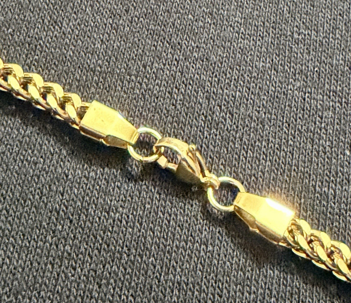 18k Yellow Gold Filled 22″ Franco Box Link Chain 4mm New