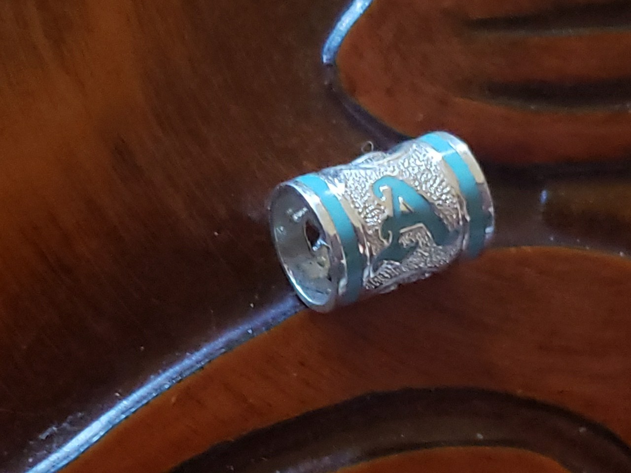 Hawaiian Baby Silver Initial Pendant Enamel 8mm X 6mm Slide Blue Or Pink Letter