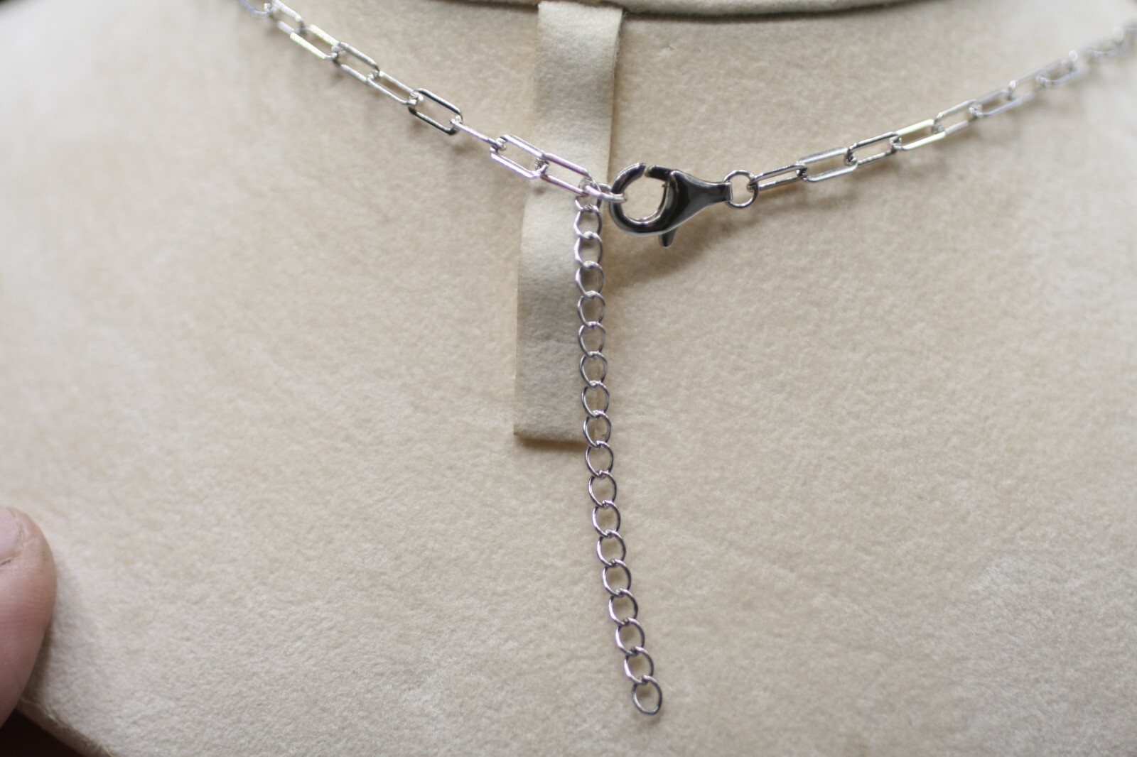 925 Sterling Silver Topaz Paper Clip Chain Rhodium Plated Adjustable S38