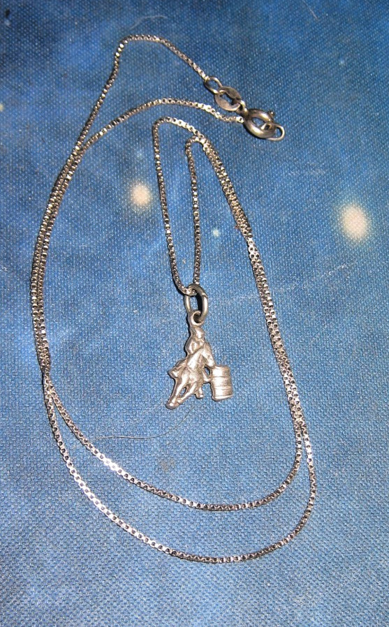 Sterling Silver .925 – Barrel Racer Equine VINTAGE Necklace RARE MUST SEE!