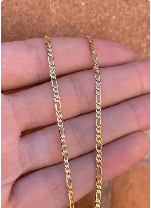 14K Gold Filled Figaro Chain Necklace 20″ and 24″ Womens Mens