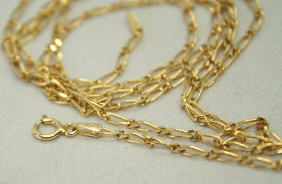 100% Genuine 9k Solid Yellow Gold 1:1 Figaro Necklace Chain Extra Long 70cm