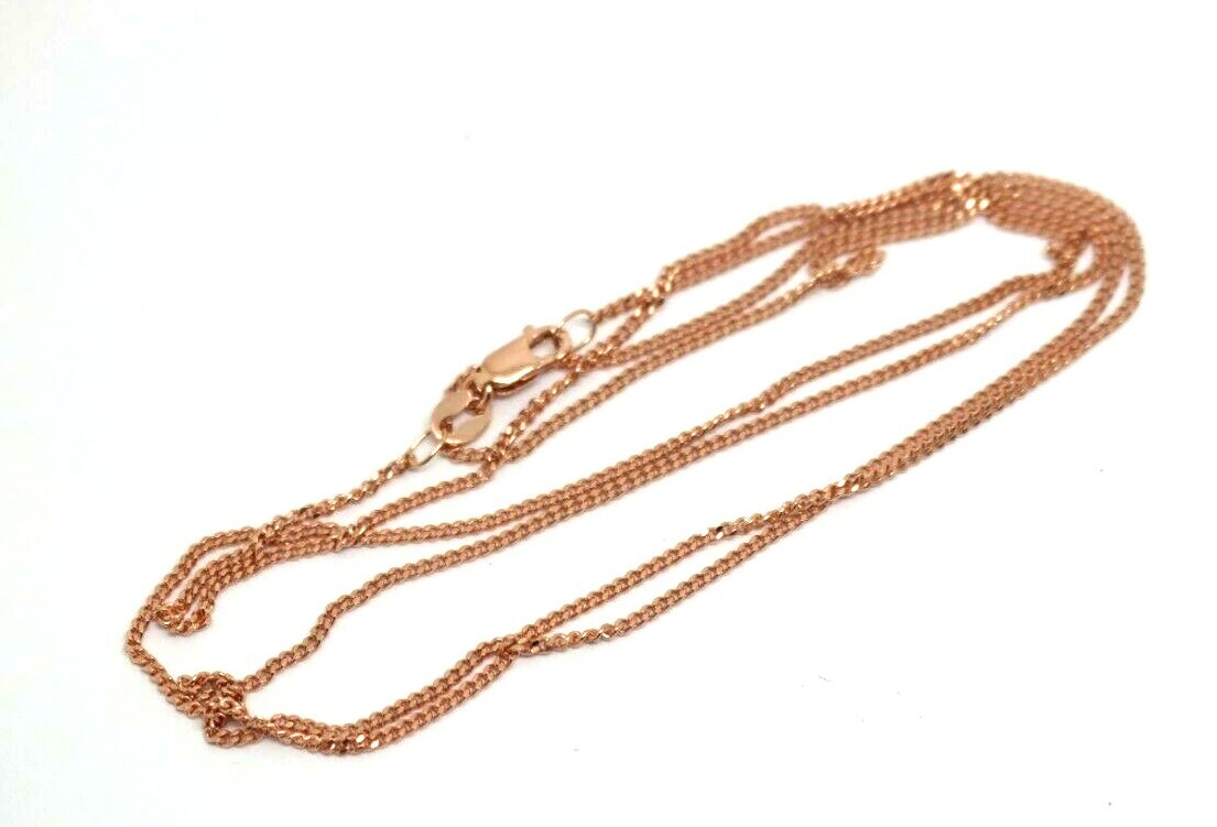 Genuine 9ct 9k 375 Rose Gold Kerb Curb Chain Necklace 70cm 3.9 grams