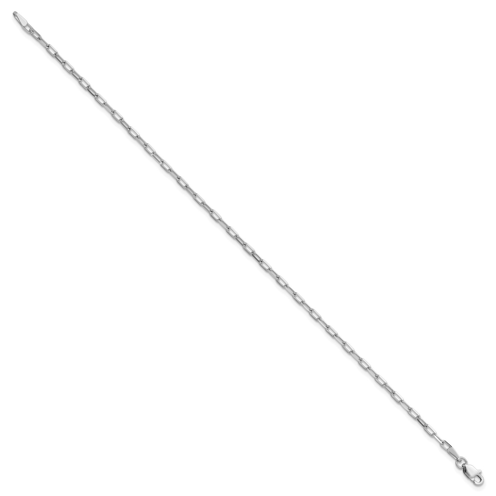 14K White Gold 2.1-3.5mm Paperclip Chain Necklace 7-30 Inch Mens Womens