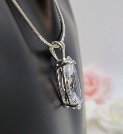 RARE 7.70Ct Certified Marquise Cut Diamond Solitaire Pendant, FREE Diamond Studs