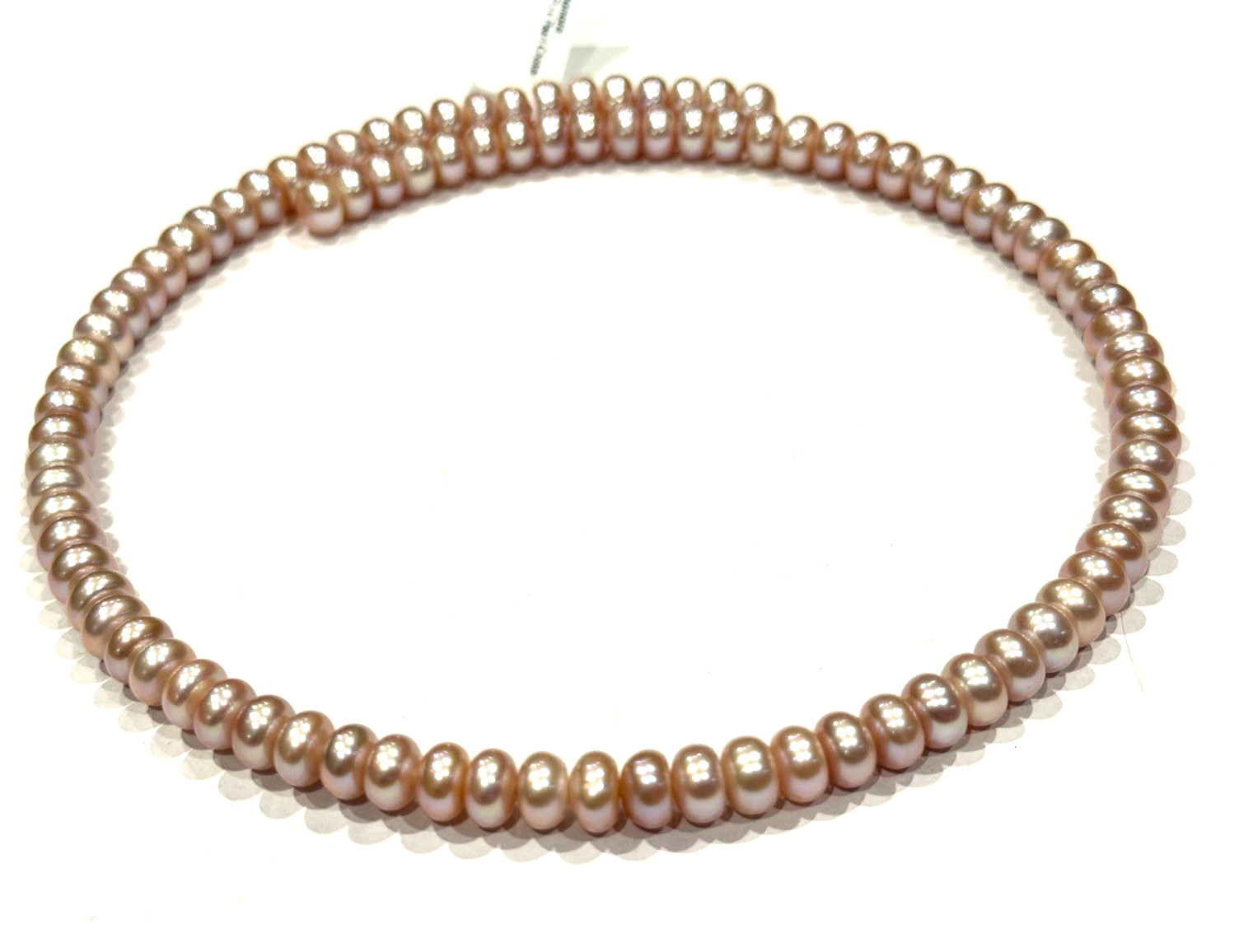 HONORA BUTTON PEARL COIL PINK CHOKER NECKLACE RONDELLE SHAPE O/S NEW NWT